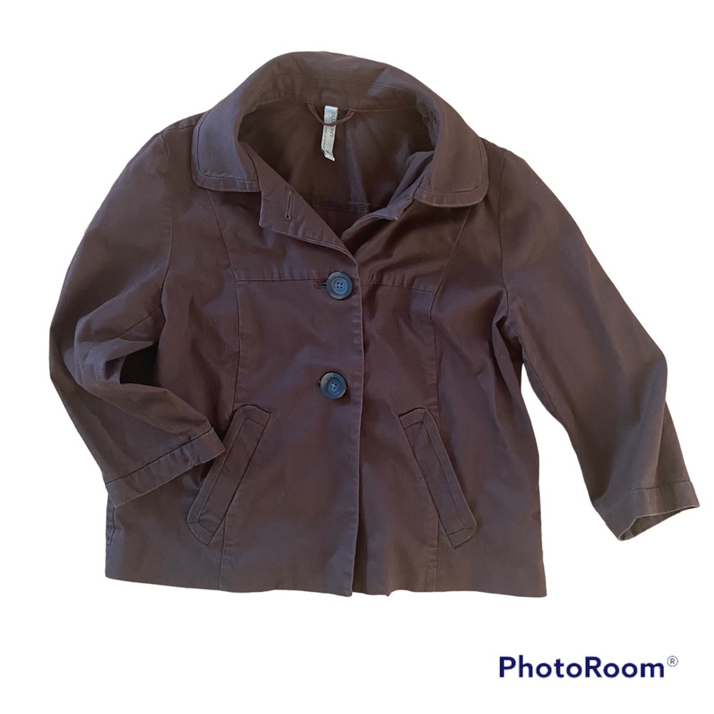 Cropped Old Navy brown quarter length sleeve button closure jacket size small